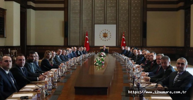 Cumhurbaşkanı Erdoğan Kulüpler Birliği Başkanı Sepil ve beraberindekileri kabul etti